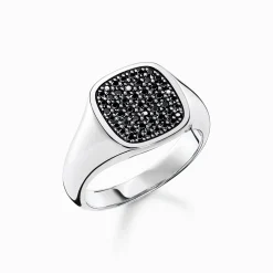 Best Sale Bague avec des pierres noires argent Femme Bagues|Bagues
