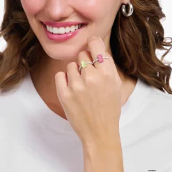 Best Bague avec mini Ours d’or blanc et pierres, argent Femme Bagues|Argent 925