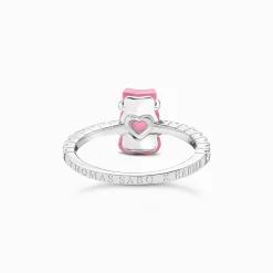 Best Sale Bague avec mini Ours d’Or rose et pierres, argent Femme Bagues|Argent 925