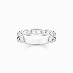 Cheap Bague avec pierres blanches pavé argent Femme Bagues|Argent 925