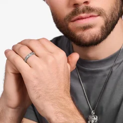 Clearance Bague écailles de crocodile, argent noirci Femme Bagues|Bagues