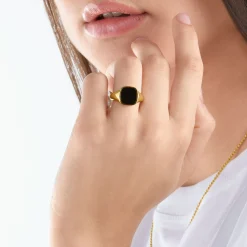Sale Bague classique noir-or Femme Bagues|Bagues