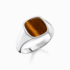 Outlet Bague classique oeil-de-tigre Femme Bagues|Bagues