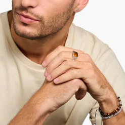 Outlet Bague classique oeil-de-tigre Femme Bagues|Bagues