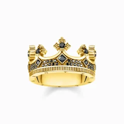 Sale Bague couronne or Femme Bagues|Placage Or 18 Carats - Argent 925