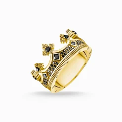 Sale Bague couronne or Femme Bagues|Placage Or 18 Carats - Argent 925