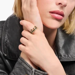 Sale Bague couronne or Femme Bagues|Placage Or 18 Carats - Argent 925