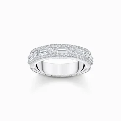 Cheap Bague en argent avec pierres blanches Femme Bagues|Argent 925