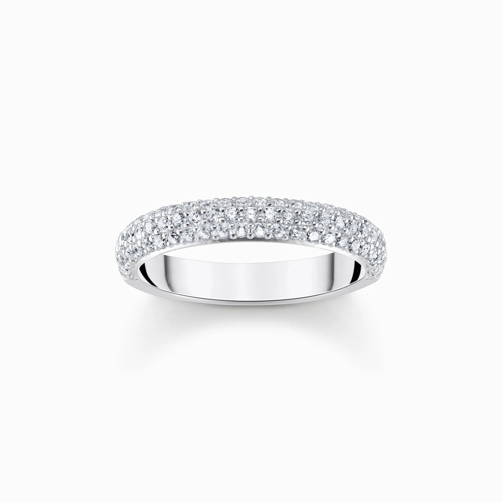 Flash Sale Bague en argent avec zircon blanc et gravure Femme Bagues|Argent 925