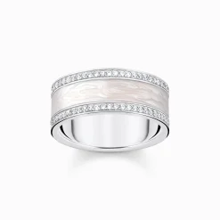 Shop Bague en argent blanche avec pierres Femme Bagues|Argent 925