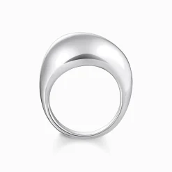Store Bague en argent en forme de goutte organique Femme Bagues|Argent 925