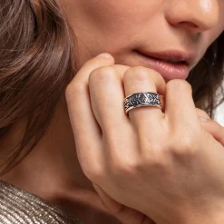 Flash Sale Bague motif tigre noir Femme Bagues|Bagues