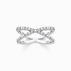 Best Bague perles avec pierres blanches argent Femme Bagues