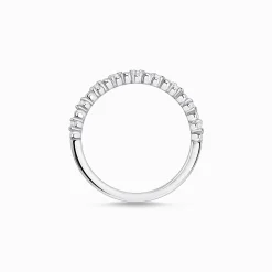 Best Bague perles avec pierres blanches argent Femme Bagues