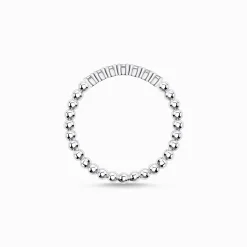Online Bague perles avec pierres blanches argent Femme Bagues