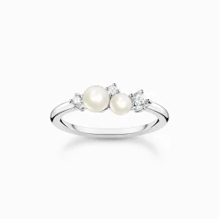 Best Bague perles avec pierres blanches argent Femme Bagues|Argent 925