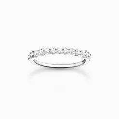 Hot Bague pierres blanches Femme Bagues