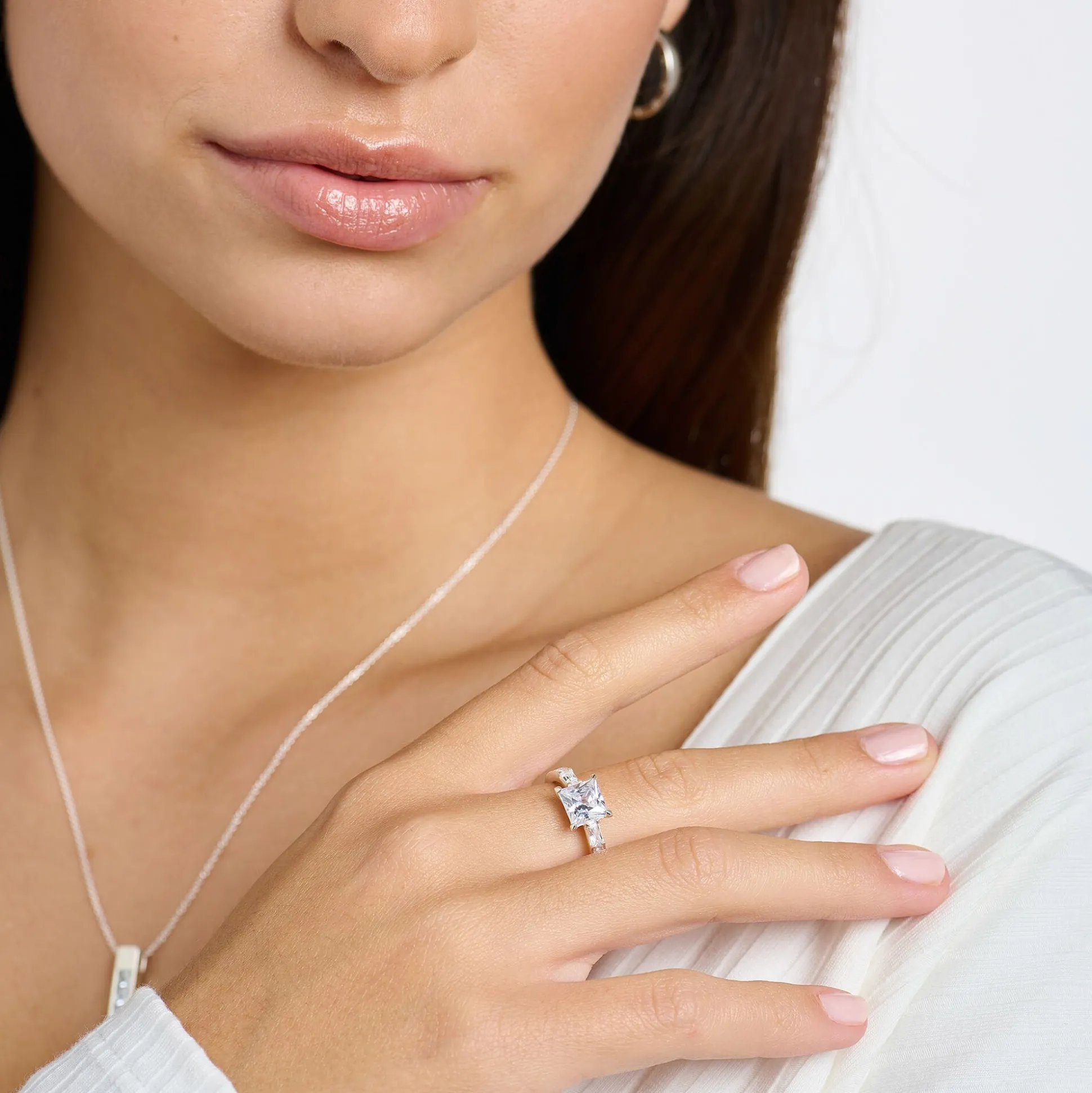 Flash Sale Bague pierres blanches argent Femme Bagues|Argent 925