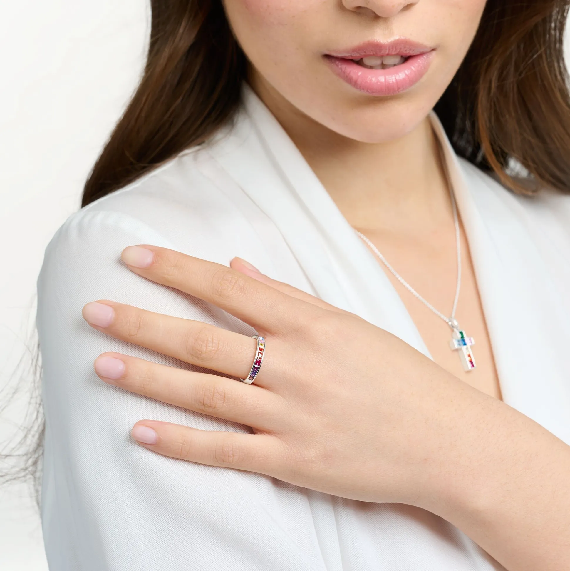 New Bague pierres colorées argent Femme Bagues|Argent 925