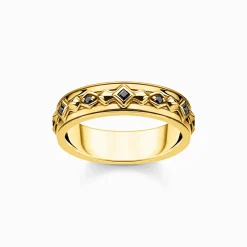 Cheap Bague pierres noires or Femme Bagues|Bagues