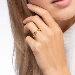 Cheap Bague pierres noires or Femme Bagues|Bagues
