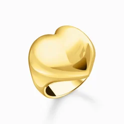 Online Bague plaquée or en forme de cœur Femme Bagues|Placage Or 18 Carats - Argent 925