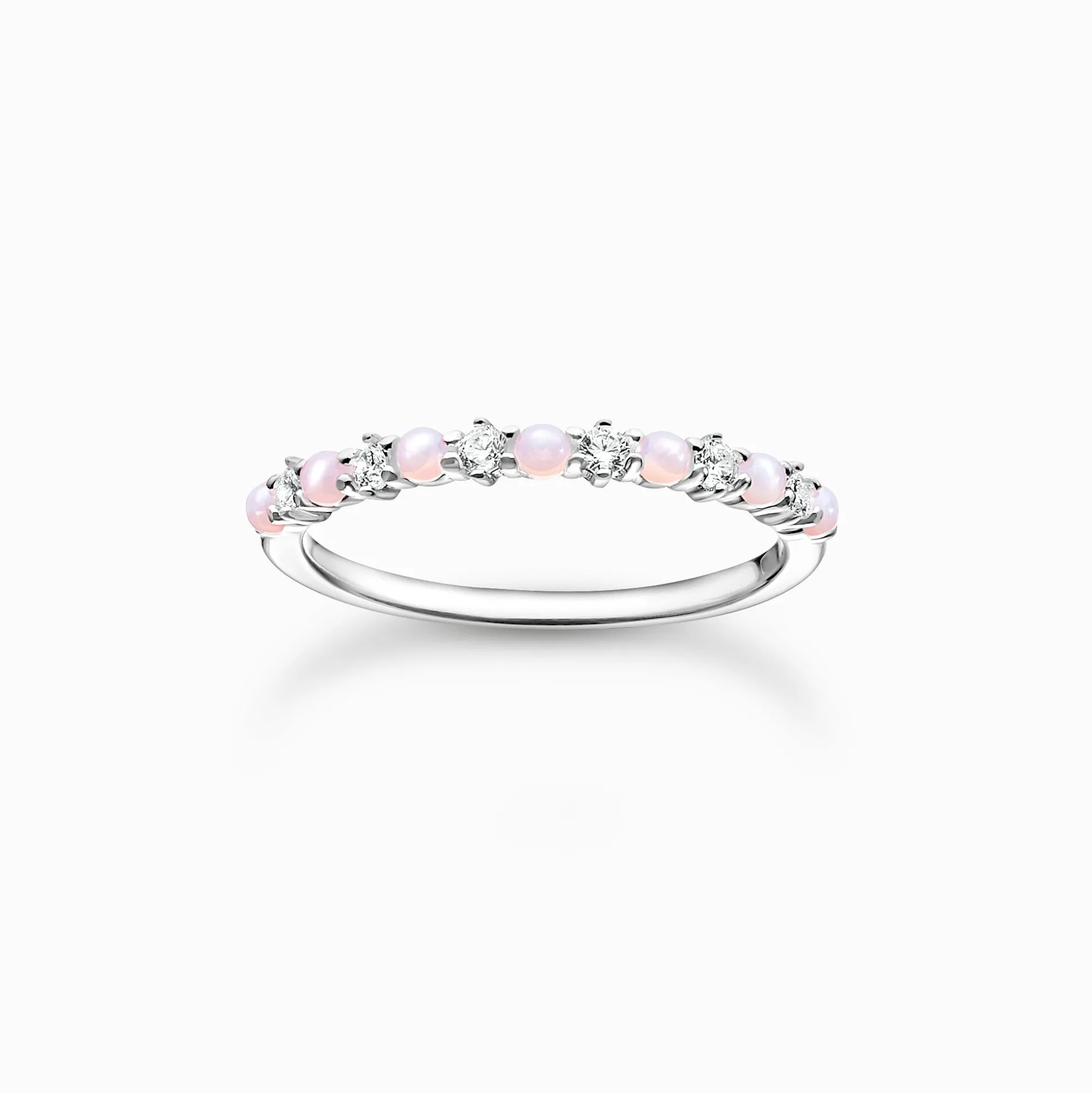 Hot Bague rose et blanche pierres Femme Bagues