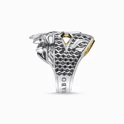 Online Bague tête de mort chevalier Femme Bagues|Placage Or 18 Carats - Argent 925