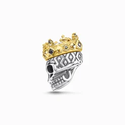 New Bead tête de mort couronne Femme Beads|Placage Or 18 Carats - Argent 925