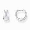 Hot Boucles d'oreilles classiques en argent de forme trapézoïdale massive Femme Créoles|Argent 925