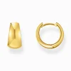 Clearance Boucles d'oreilles classiques plaquées or de forme trapézoïdale massive Femme Créoles