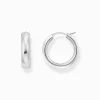 Clearance Boucles d'oreilles en argent de taille moyenne avec un design épais Femme Créoles