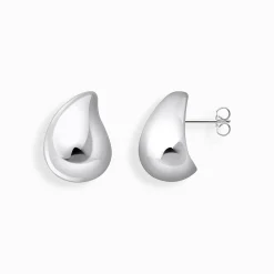 Sale Boucles d'oreilles en argent en forme de goutte organique Femme Boucles D'oreilles|Argent 925