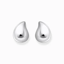 Sale Boucles d'oreilles en argent en forme de goutte organique Femme Boucles D'oreilles|Argent 925