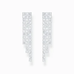 Best Sale Boucles d'oreilles en argent avec zircon blanc en forme de cascade Femme Boucles D'oreilles|Argent 925