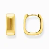Outlet Boucles d'oreilles en plaqué or de forme angulaire Femme Créoles