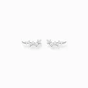 Hot Boucles d'oreilles grimpante pierres blanches argent Femme Clous D'oreilles
