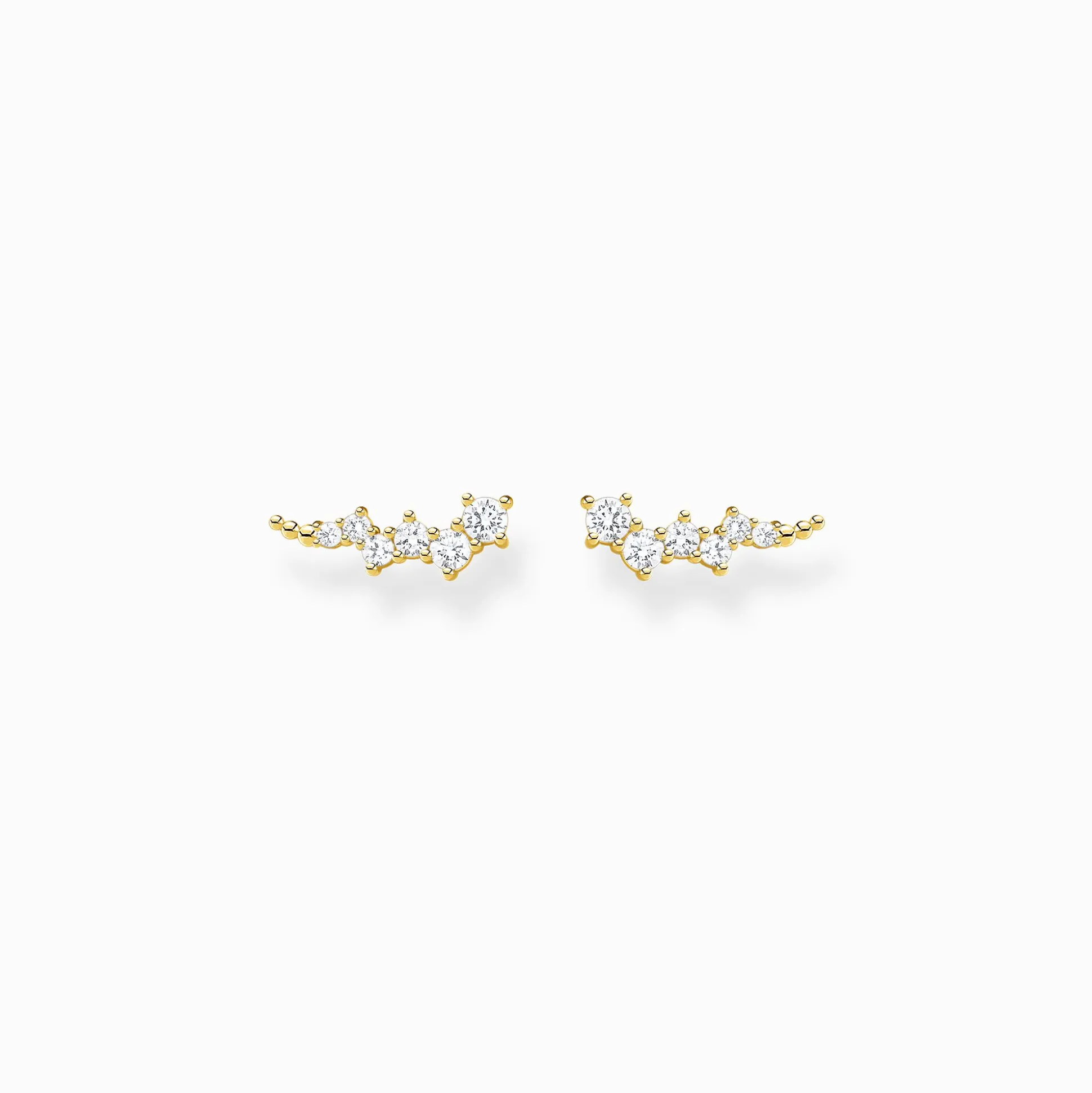 Fashion Boucles d'oreilles grimpante blanche pierres or Femme Clous D'oreilles|Placage Or 18 Carats - Argent 925