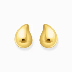 Discount Boucles d'oreilles plaquées or en forme de goutte organique Femme Boucles D'oreilles