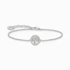 New Bracelet à breloque TreeofLove, émail blanc, argent Femme Bracelets