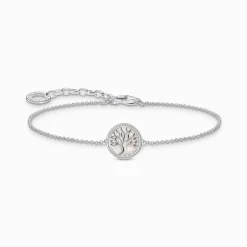 New Bracelet à breloque TreeofLove, émail blanc, argent Femme Bracelets
