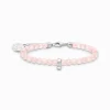 Sale Bracelet à Charms, Beads roses et argent Femme Charm Bracelets|Charm Bracelets