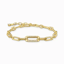 New Bracelet à maillons sertissage de pierres plaqué or Femme Bracelets|Placage Or 18 Carats - Argent 925