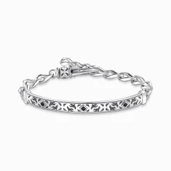 Best Bracelet à motif pelage, argent noirci Femme Bracelets|Argent 925