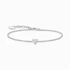 Cheap Bracelet avec cœur en zircone blanche, argent Femme Bracelets|Argent 925