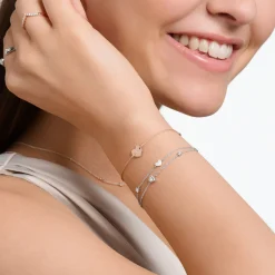 Sale Bracelet avec cœurs et pierres blanches argent Femme Bracelets|Argent 925