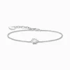 Clearance Bracelet avec goutte en zircone blanche, argent Femme Bracelets