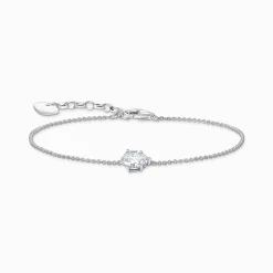 Clearance Bracelet avec goutte en zircone blanche, argent Femme Bracelets