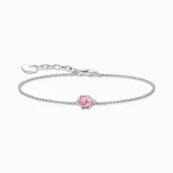 Cheap Bracelet avec goutte en zircone rose, argent Femme Bracelets|Argent 925