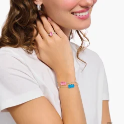 Best Sale Bracelet avec Ours d’Or rose, perle et pierre, argent Femme Bracelets|Argent 925